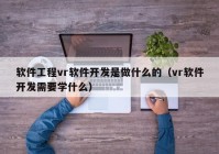 软件工程vr软件开发是做什么的（vr软件开发需要学什么）